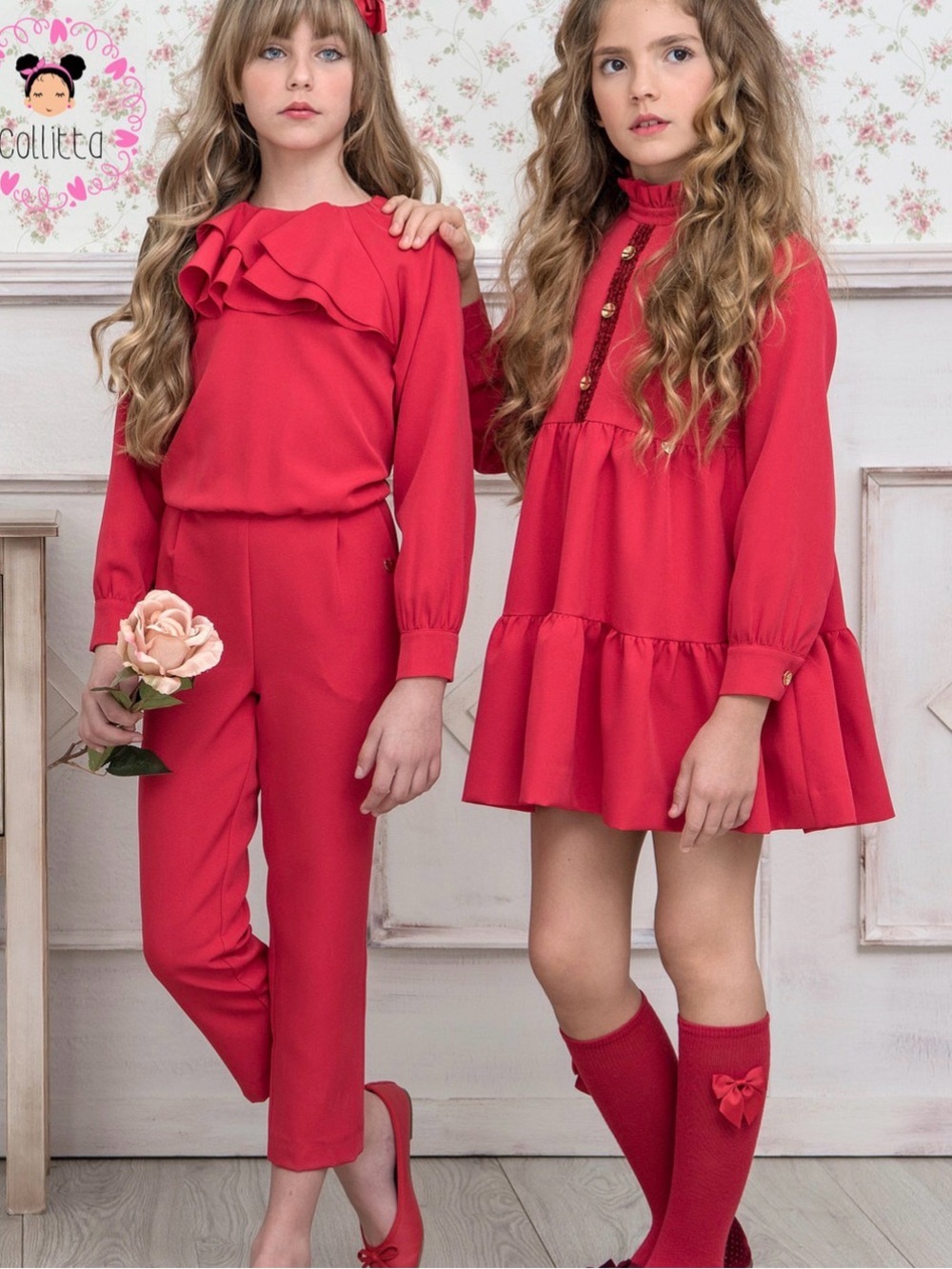 Collitta Girls' Red Ruffled Jumpsuit - Picture 2 of 2